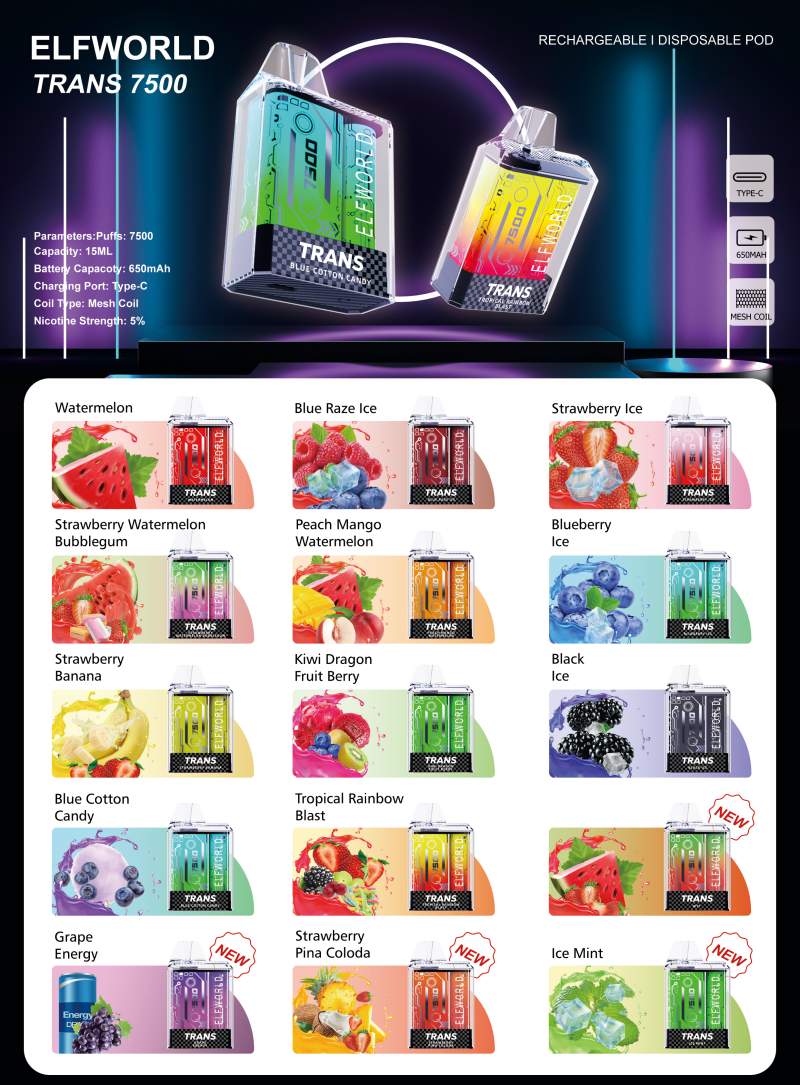 ELFWORLD TRANS7500 VAPE 7500 PUFFS