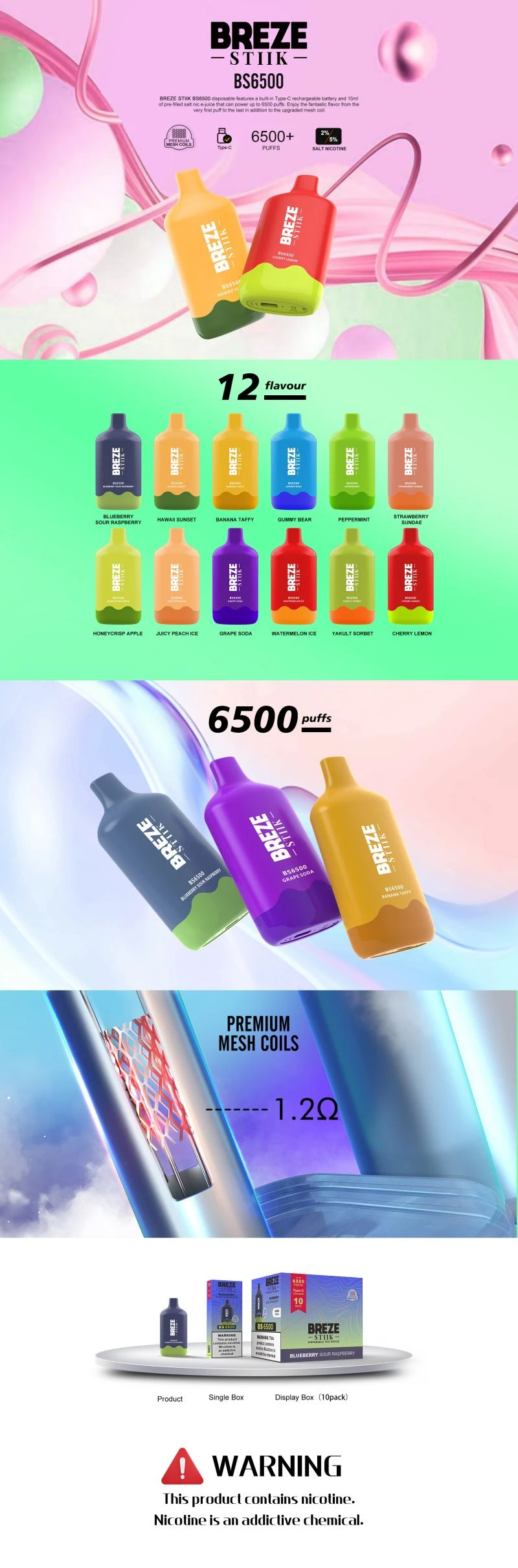 Breze Stiik BS6500 vapes Breze Stiik BS6500 vapes