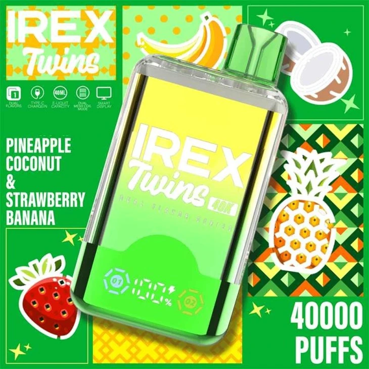 Pineapple Coconut&Strawberry Banana_IREX TWINS 40K Puffs Pineapple Coconut&Strawberry Banana_IREX TWINS 40K Puffs