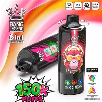 BANG LEGEND 150K 使い捨て電子タバコ: 3 つの缶と 6 つのフレーバーを備えたフラッグシップの革新的な体験 (150,000 パフ、48...