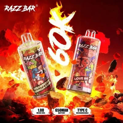 Razz Bar 60000 使い捨て電子タバコ |- 60,000 回吸える、次世代の-大容量- VAPE に最適な選択肢