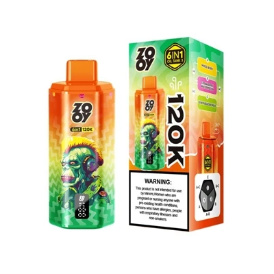 ZOOY 120K 6IN1: 高容量用のプレミアム マルチフレーバー使い捨て電子タバコ--