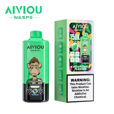 WASPE Aiviou 6 in 1 150K パフ 使い捨てベイプ – 大容量、多機能-電子タバコ-