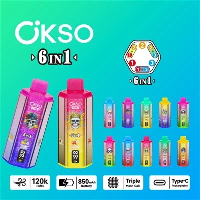 OKSO 120000 6in1: ハイエンドのシックス-インワン-使い捨て電子タバコの包括的な分析。-