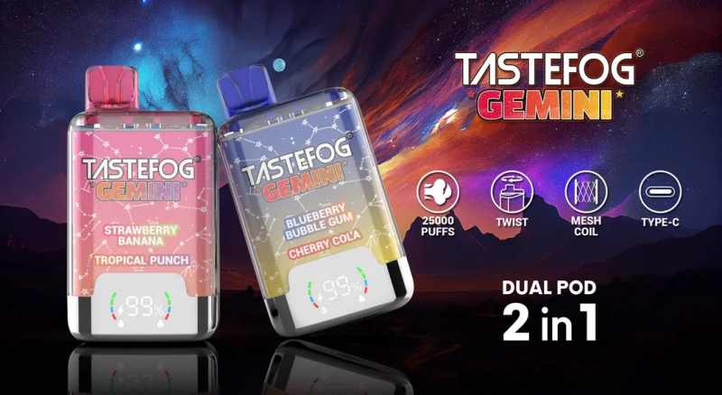 Tastefog-Gemini-25000-Puffs-Dual-Flavors-with-Display-Disposable-Vape-E-Cigarette-Wholesale-I-VapeTASTEFOG GEMINI 25000