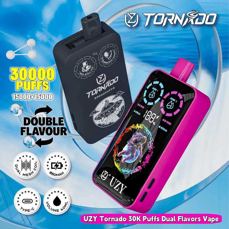 FD-Vape-UZY-Tornado-30K-Puffs-Dual-Flavors-Disposable-Vape-0-2-3-5-Nicotine-12Tastes-Smart-Screen-Factory-Direct-2UZY Tornado 30000